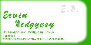 ervin medgyesy business card